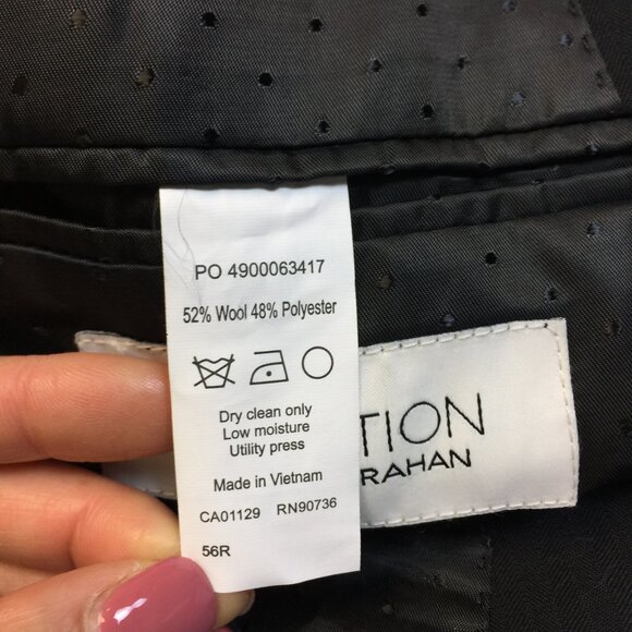 New! Michael Strahan Jacket Blazer Mens 56R Black Striped Wool Classic Fit - Picture 11 of 16